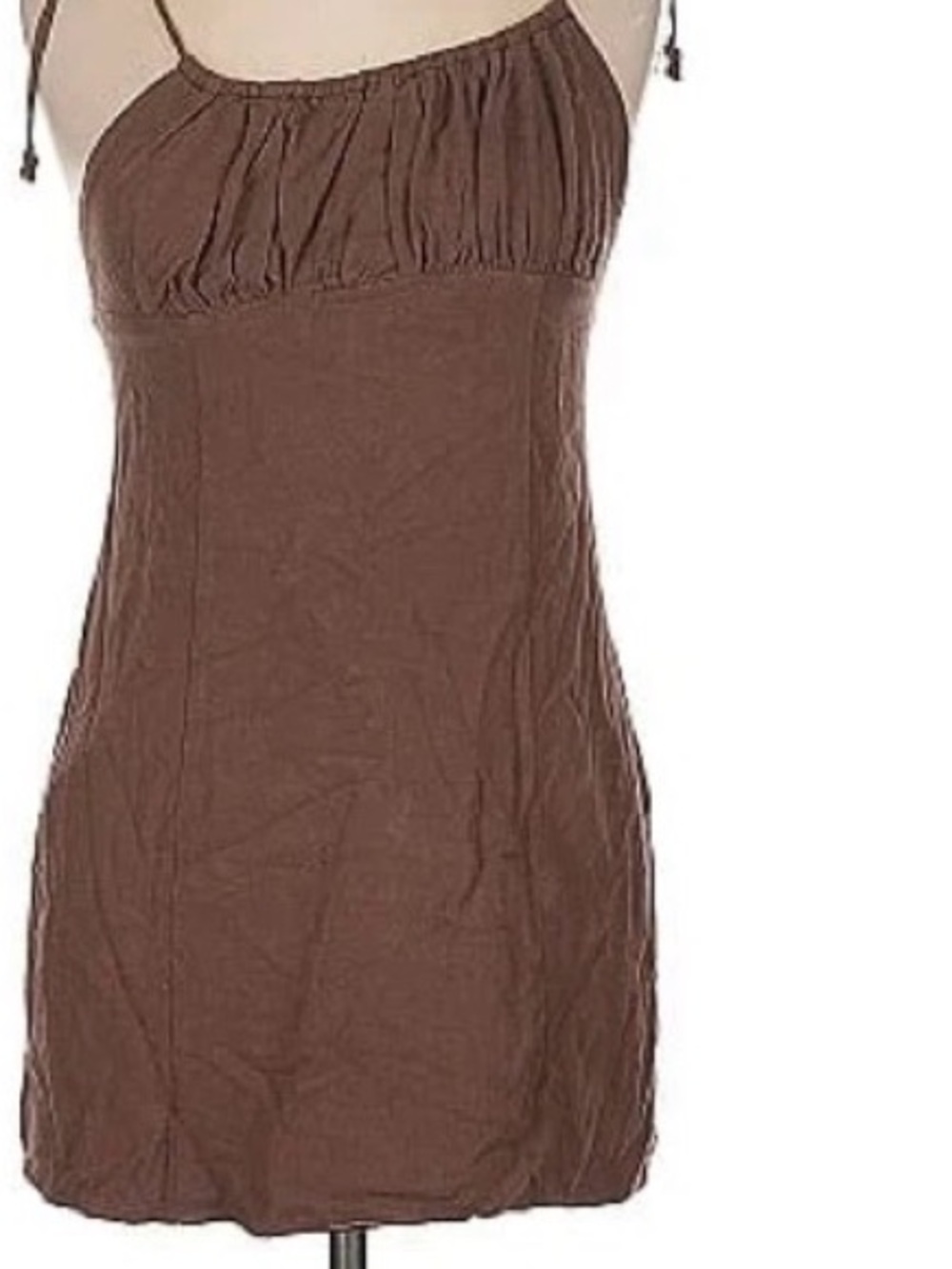 La Hearts Brown Ruched Bust Mini Dress